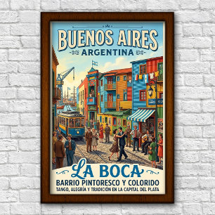 Vintage 1960s Buenos Aires, Argentina Travel Poster
