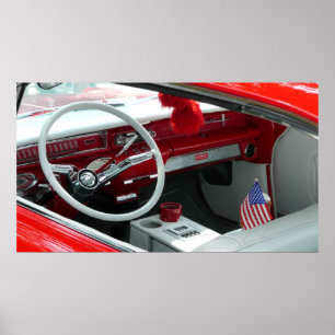Vintage 1960's Car Interior Poster