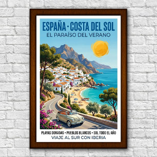 Vintage 1960s Costa del Sol, Spain Travel Poster