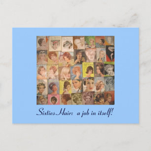 Vintage 1960s Hairstyles Collage Postcard