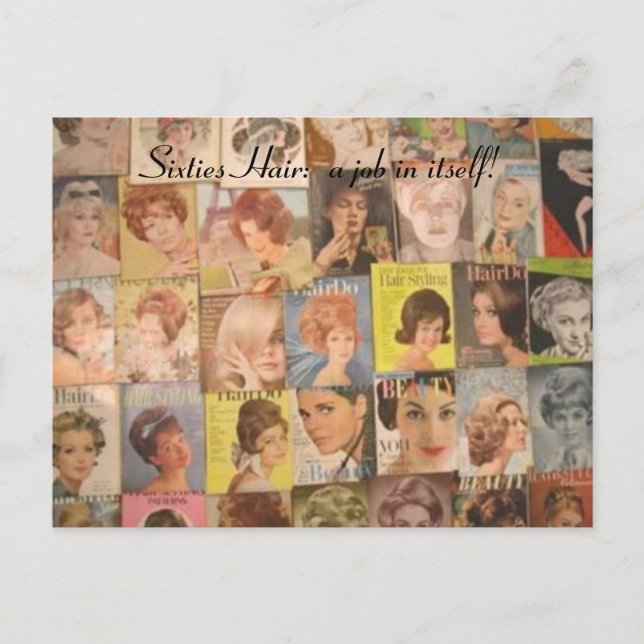 Vintage 1960s Hairstyles Collage Postcard (Front)