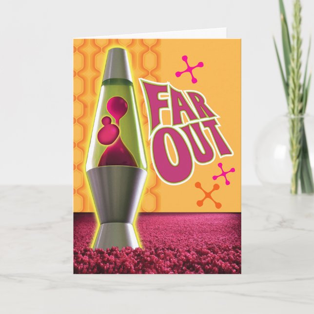 Vintage 1960s Hippie Lamp Retro Birthday Card (Front)