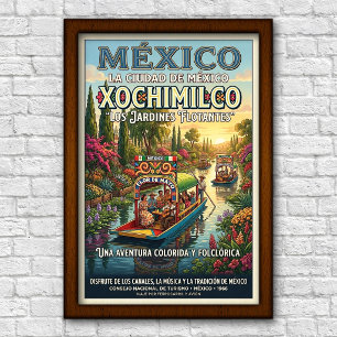Vintage 1960s Mexico City, Mexico Travel Poster