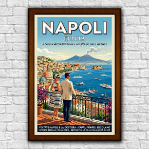 Vintage 1960s Naples, Italy Travel Poster