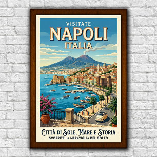 Vintage 1960s Naples, Italy Travel Poster