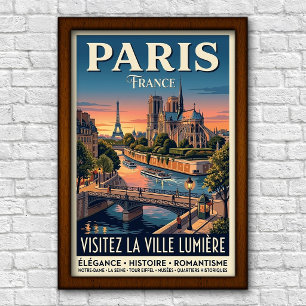 Vintage 1960s Paris, France Travel Poster