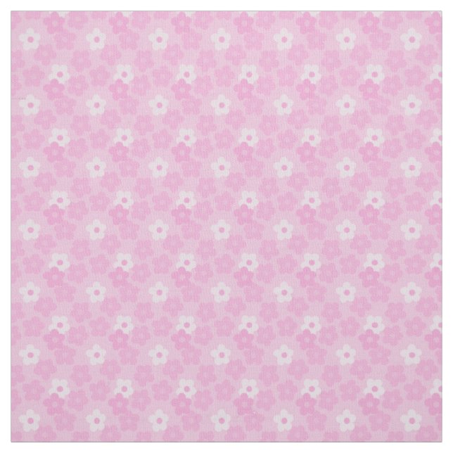 vintage 1960s pink floral print pattern fabric (Swatch)