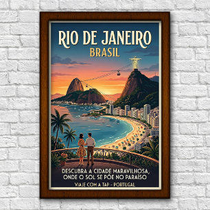 Vintage 1960s Rio de Janeiro, Brazil Travel Poster