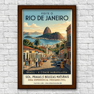 Vintage 1960s Rio de Janeiro, Brazil Travel Poster
