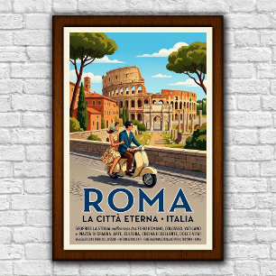 Vintage 1960s Rome, Italy Travel Poster