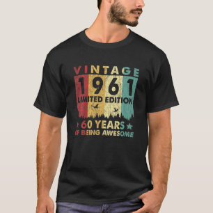 Vintage 1961 60Th Birthday 60 Years Old For Men Wo T-Shirt