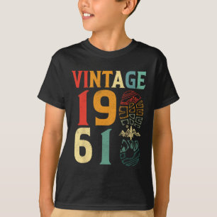 Vintage 1961 61 Year Old Birthday Camping Hiking L T-Shirt
