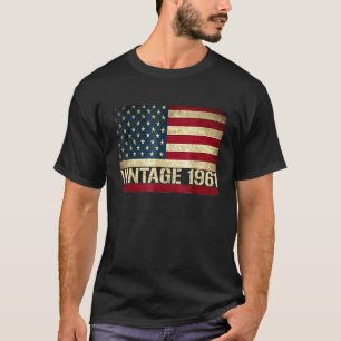 Vintage 1961 American Us Flag Made Born 1961 60th T-Shirt