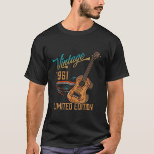 Vintage 1961 Birthday Gifts, Guitar Lovers 61Th Bi T-Shirt