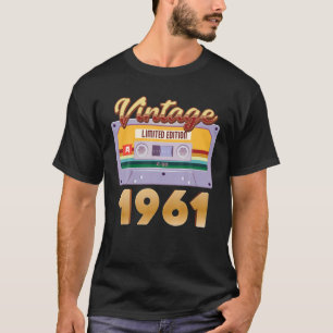 Vintage 1961 Born In Classic Cassette Tape Limited T-Shirt