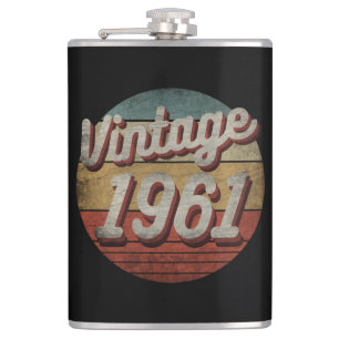 VINTAGE 1961 MEN WOMEN BIRTHDAY GIFT HIP FLASK