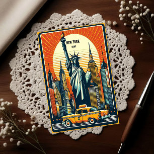 Vintage 1961 New York City Skyline Postcard