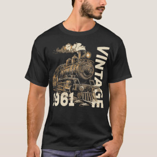 Vintage 1961 Steampunk Steam Train Locomotive 63rd T-Shirt