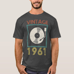 Vintage 1961 Vinyl Record Funny Music DJ 60th T-Shirt