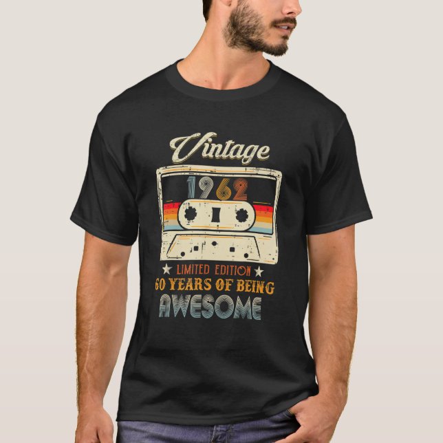Vintage 1962  60th Birthday Cassette Tape T-Shirt (Front)