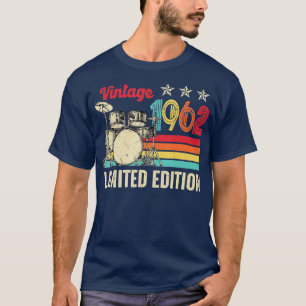 Vintage 1962 Drums Lovers 60th Birthday Drummer T-Shirt