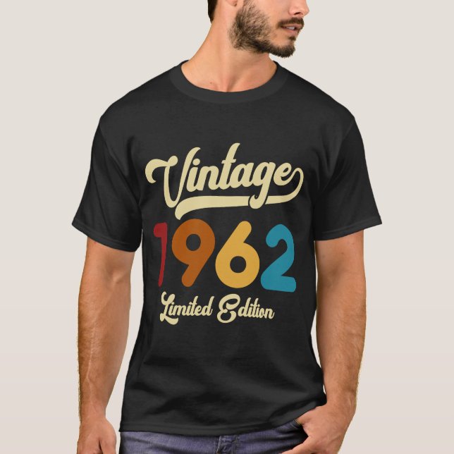 Vintage 1962 Limited Edition 62nd Birthday T-Shirt (Front)