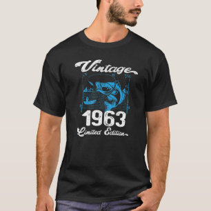 Vintage 1963 59 Year Old Fishing Fishermen Birthda T-Shirt