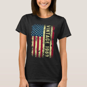 Vintage 1963 American Flag 60 Year Old 60th Birth T-Shirt