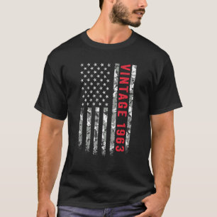 Vintage 1963 American Flag Camo 59 Years Old 59th  T-Shirt