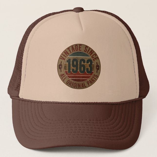 VINTAGE 1963 BIRTHDAY GIFT TRUCKER HAT (Front)