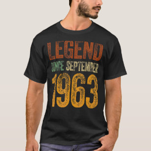 Vintage 1963 Birthday September Born Legend Since T-Shirt