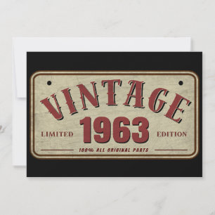 Vintage 1963 Limited Edition All Original Parts Invitation