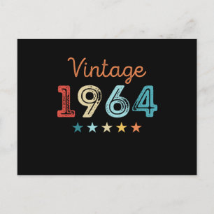 Vintage 1964 60th Birthday Retro Gift 60 year old Postcard