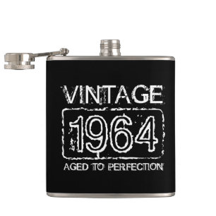 Vintage 1964 Aged to perfection flask for men