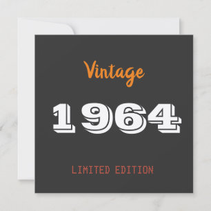 Vintage 1964 limited edition 60th Birthday Gift Thank You Card