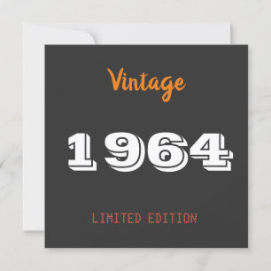 Vintage 1964 Limited Edition 62nd Birthday Party  Invitation