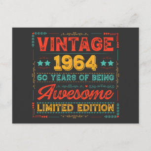 Vintage 1964 Made in 1964 60th Birthday 60 Years  Holiday Postcard