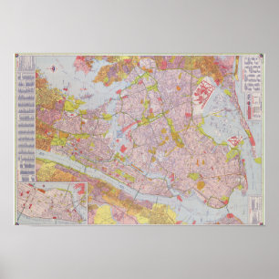 Vintage (1964) map of Greater New York City Poster