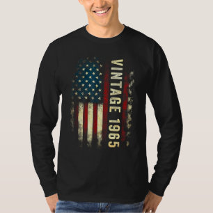 Vintage 1965 60 Year Old American Flag 60th Birth T-Shirt