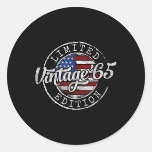 Vintage 1965 60th Birthday Gifts For Men Women 60  Classic Round Sticker