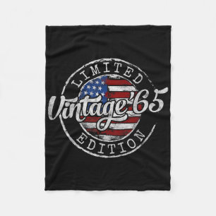 Vintage 1965 60th Birthday Gifts For Men Women 60 Fleece Blanket