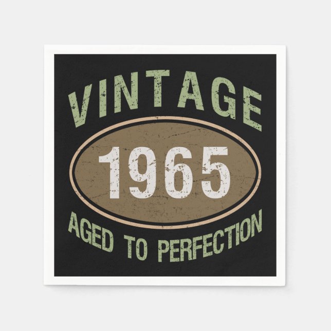Vintage 1965 60th Birthday Napkin (Front)