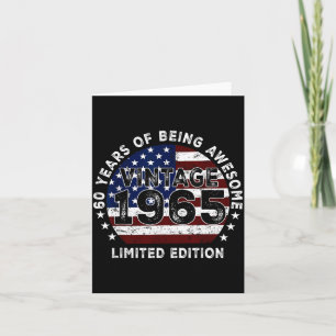 Vintage 1965 American Flag 60th Birthday 60 Year O Card