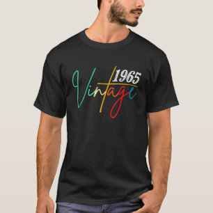 Vintage 1965 Birthday 57 Lettering Retro Graphic T-Shirt