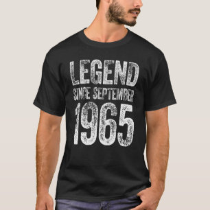 Vintage 1965 Birthday September Born Legend Since T-Shirt