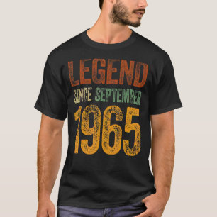 Vintage 1965 Birthday September Born Legend Since T-Shirt