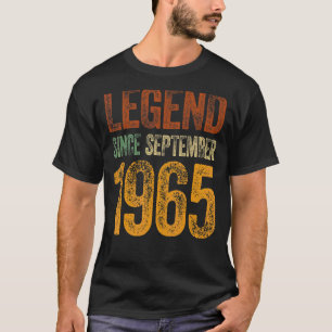 Vintage 1965 Birthday  September Born Legend Since T-Shirt