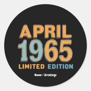 Vintage 1965 Limited Edition 60th Birthday Gift Classic Round Sticker
