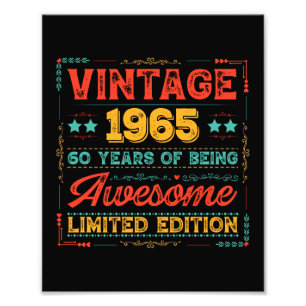 Vintage 1965 Made in 1965 60th Birthday 60 Years Photo Print