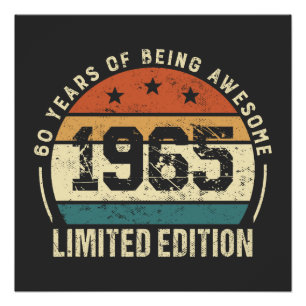 Vintage 1965 Retro 60th Birthday Idea Poster